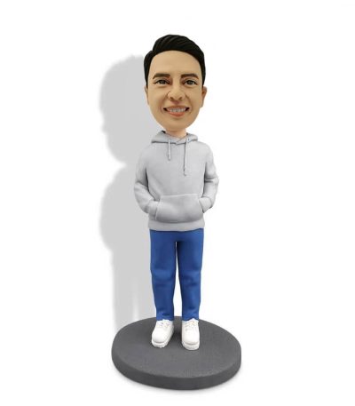 Grey Hoodie Boy Bobblehead