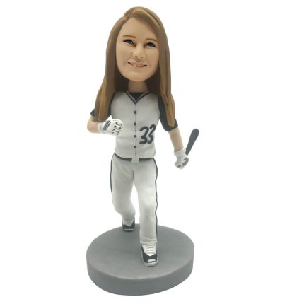 Baseball Player Bobblehead with Baseball Bat
