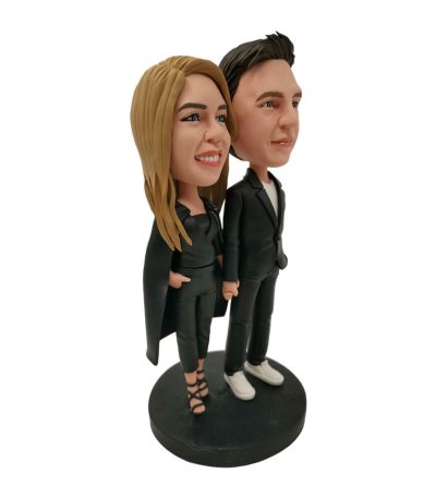 Black Suit Couple Custom Bobblehead