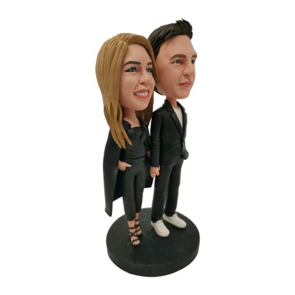 Black Suit Couple Custom Bobblehead