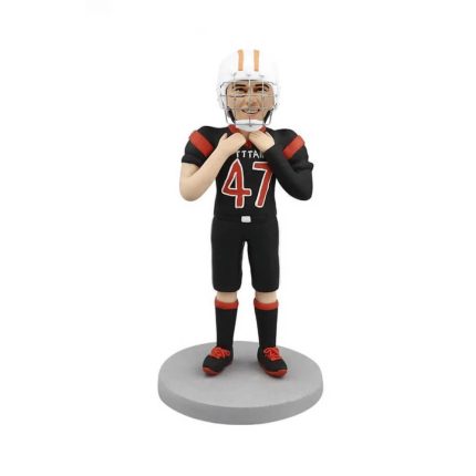 Football Player with Helmet Bobblehead