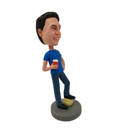 Boy Holding Beer Glass Customized Bobblehead