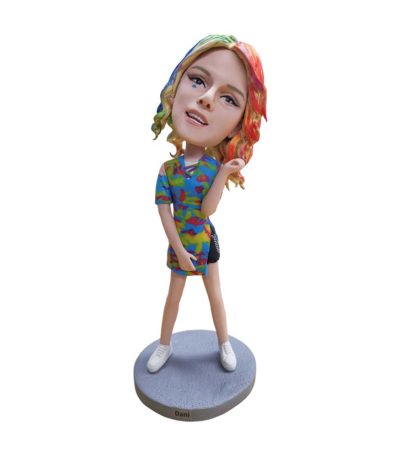 vivid clothing beautiful girl custom bobblehead