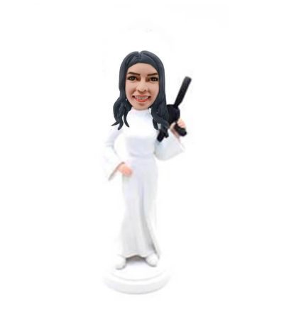 Girl Holding Gun Bobblehead