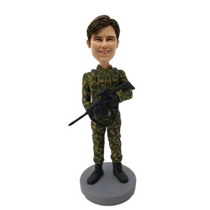 Soldier Holding Assault Gun Bobblehead
