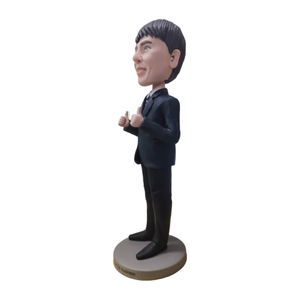 Black Suit Thumbs Up Man Personazlied Bobblehead