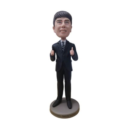 Black Suit Thumbs Up Man Personazlied Bobblehead