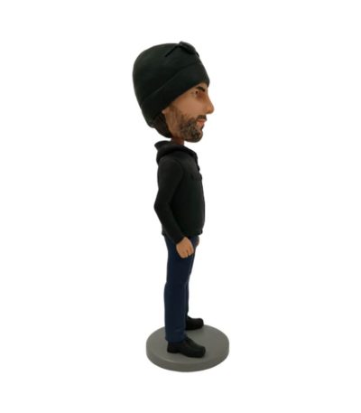 The Coolest Black Hat Man Personalized Bobblehead
