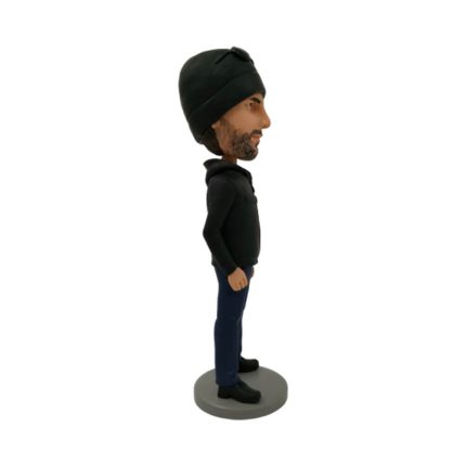 The Coolest Black Hat Man Personalized Bobblehead