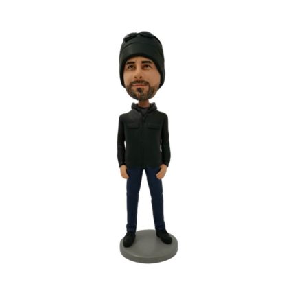 The Coolest Black Hat Man Personalized Bobblehead