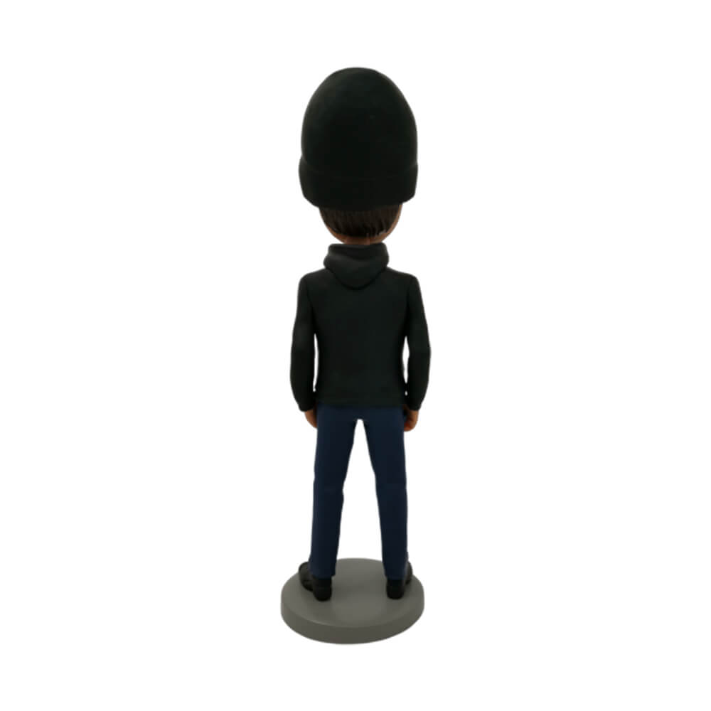 The Coolest Black Hat Man Personalized Bobblehead