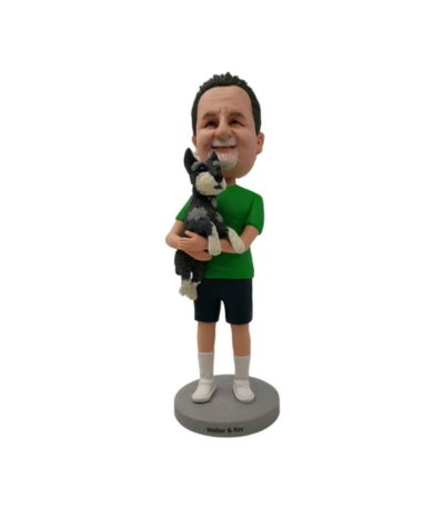Man Huging a Dog Custom Bobblehead
