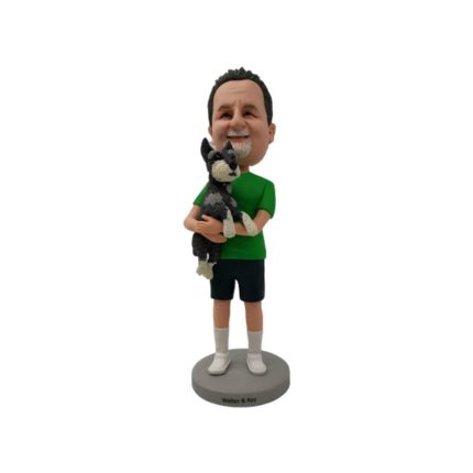Man Huging a Dog Custom Bobblehead