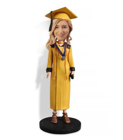 Girl in yellow bachelor grown bobblehead