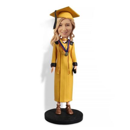 Girl in yellow bachelor grown bobblehead