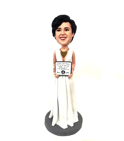 Lady Holding Brand Custom Bobblehead
