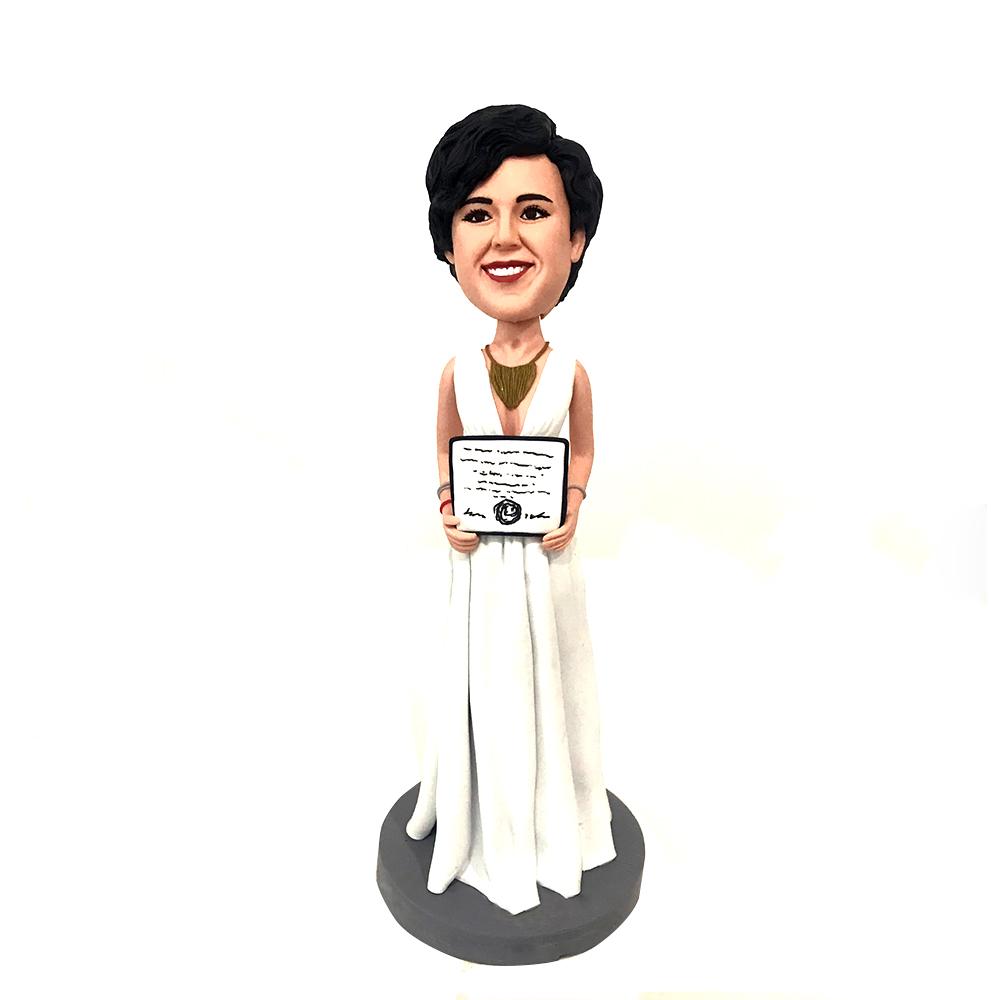Lady Holding Brand Custom Bobblehead Lady Holding Brand Custom Bobblehead