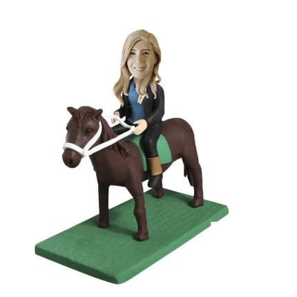 Girl Riding Horse Custom Bobblehead