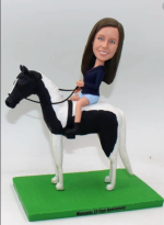 Girl Riding Horse Custom Bobblehead