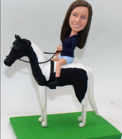 Girl Riding Horse Custom Bobblehead