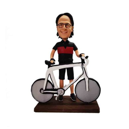 Man with Bicycle Bobblehead