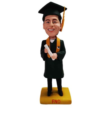 Boy in Green Bachelor Uniform Custom Bobblehead