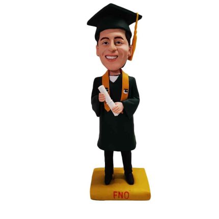 Boy in Green Bachelor Uniform Custom Bobblehead