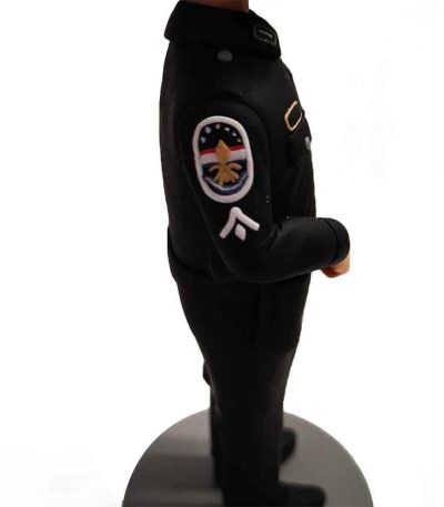 Brave Policeman in Black Police Uniform Custom Bobbleheads