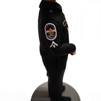Brave Policeman in Black Police Uniform Custom Bobbleheads