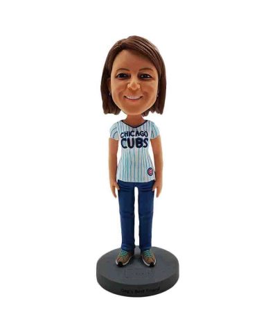 Chicago Cubs Fan Custom Made Bobblehead