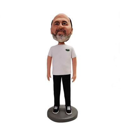 Chill Bearded Guy In White Shirt Custom Bobbleheads
