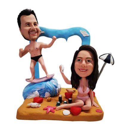 Couple on The Beach Custom Bobblehead