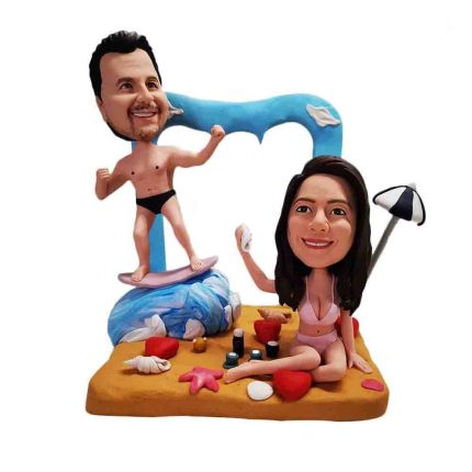 Couple on The Beach Custom Bobblehead