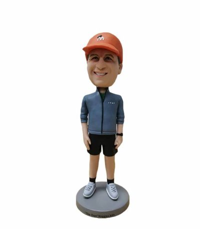 Short Pants Man with Red Hat Personalized Bobblehead