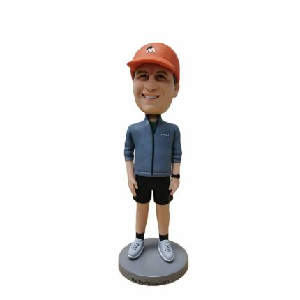 Short Pants Man with Red Hat Personalized Bobblehead