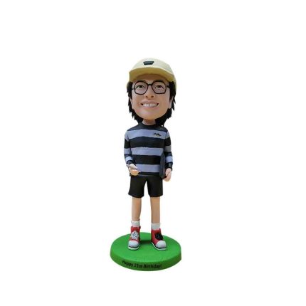 Striped Shirt Boy Personalized Bobblehead