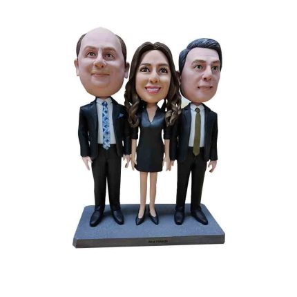 Two Gentlemen with a Lady in Business Attire Triple Bobblehead