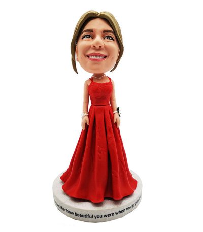 Beautiful Girl In Red Skirt Customized Bobblehead