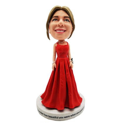 Beautiful Girl In Red Skirt Customized Bobblehead