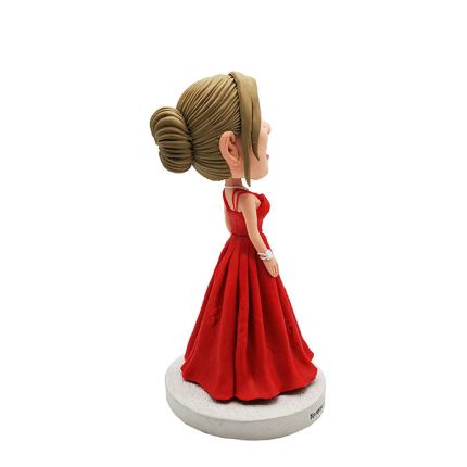 Beautiful Girl In Red Skirt Customized Bobblehead