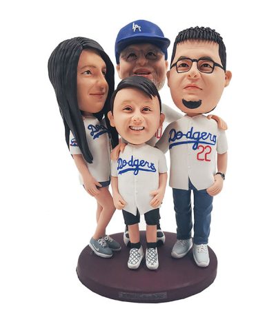 Happy Family Of Four Customized Bobblehead