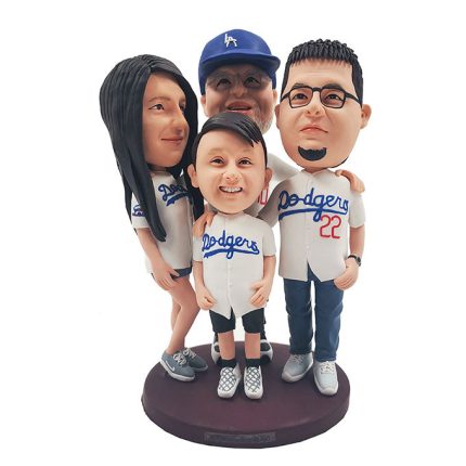 Happy Family Of Four Customized Bobblehead