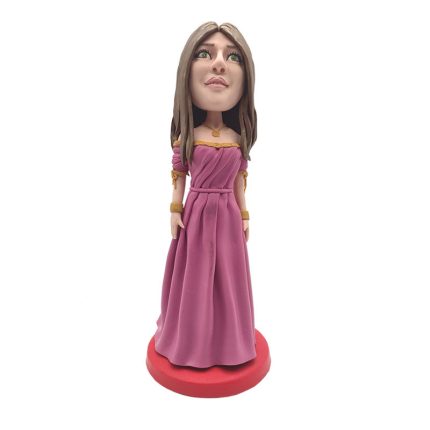 Pink Skirt Big Eyes Beauty Personalized Bobblehead