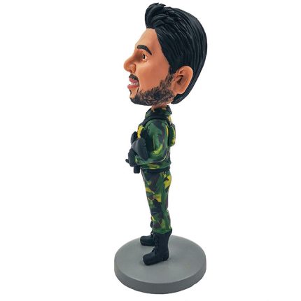 Soldier In Camouflage Uniform Customized Bobblehead