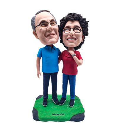 Happy 50th Couple Personalized Bobblehead Anniversary Gift