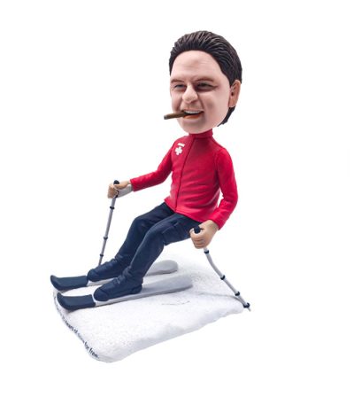 World's Coolest Skier with Cigarette Custom Bobblehead