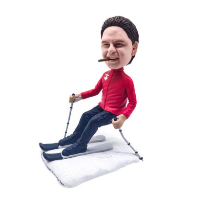 World's Coolest Skier with Cigarette Custom Bobblehead