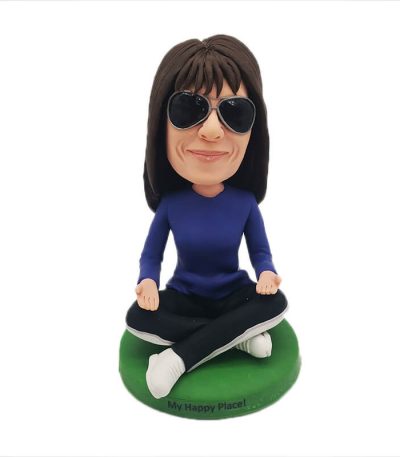 Yoga Girl Personazlied Bobblehead with Sunglasses