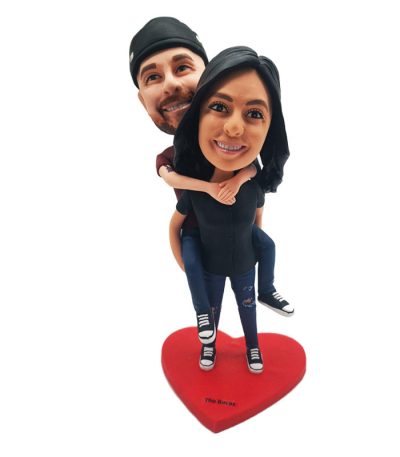 Girl Carrying Her Boyfriend Custom Bobbleheads