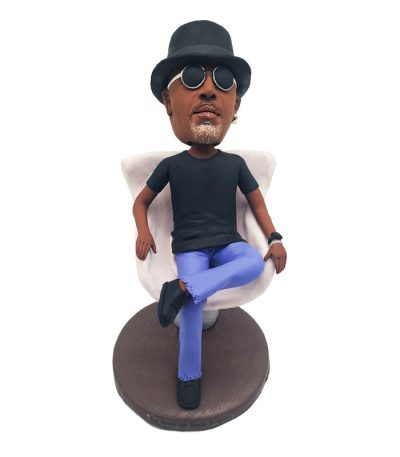 Sleek Outfit Cool Guy On Sofa Personalized Bobblehead